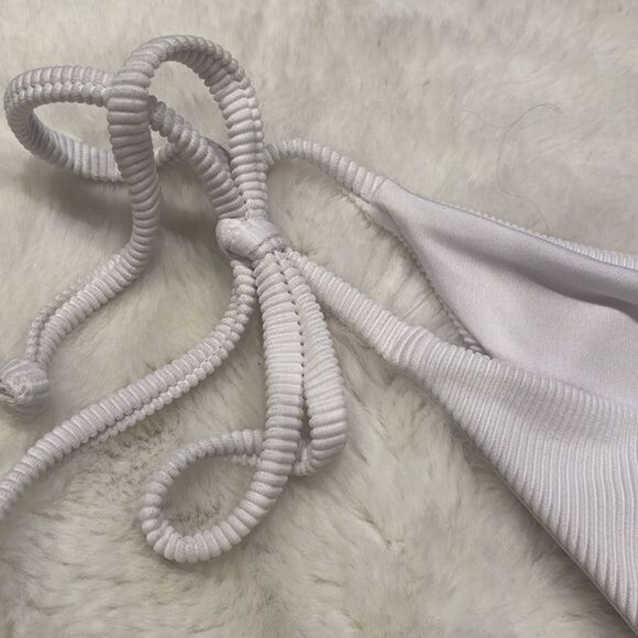 Free People Beach Riot Soliel Bikini Bottoms Ties White Large - Picture 3 of 7